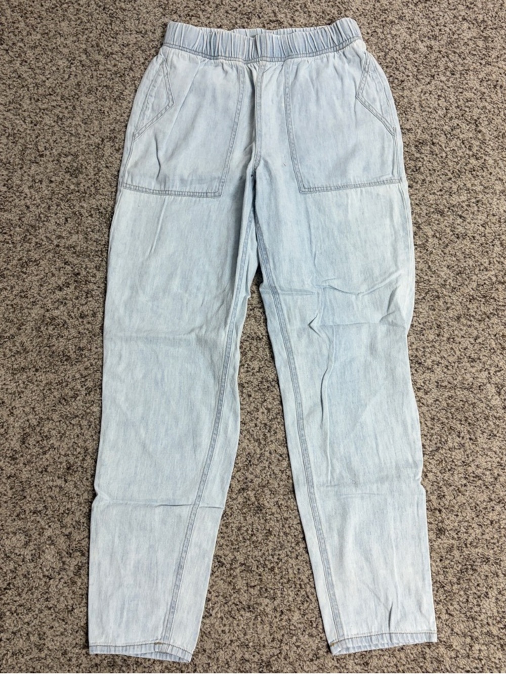 Poetry Light Blue Elastic-Waist Pants